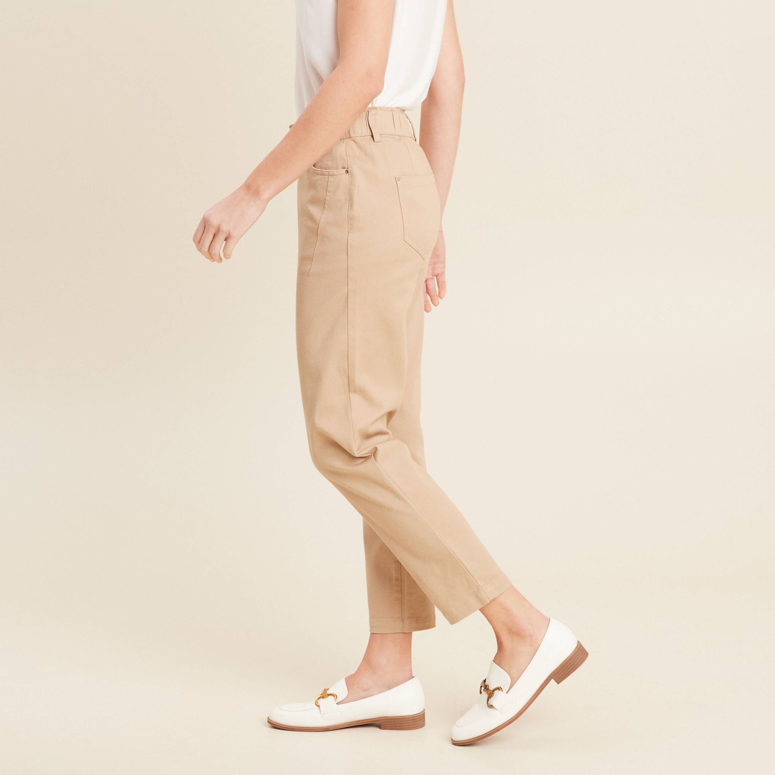 Pantalon droit 7/8ème sable femme