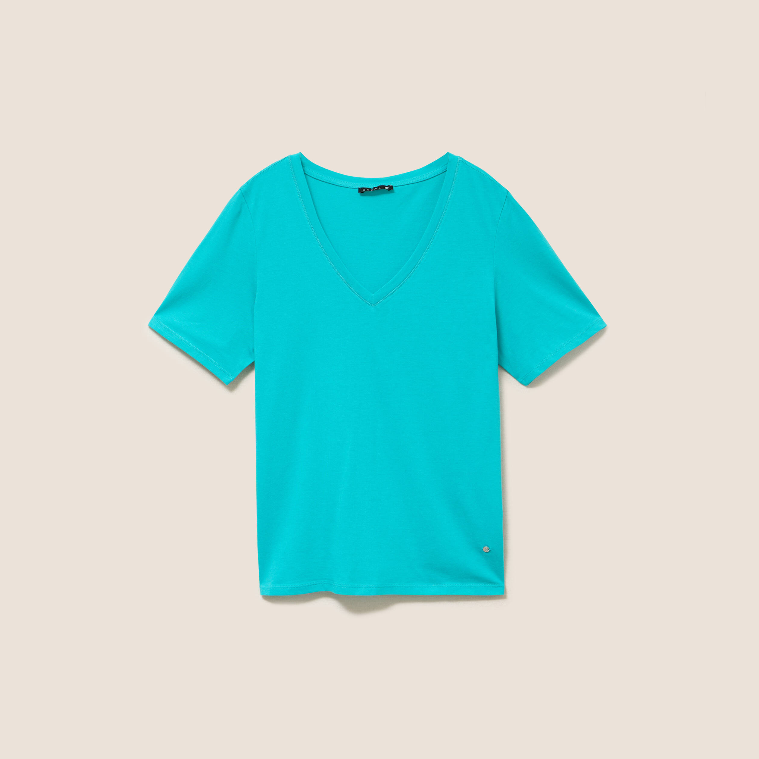 T-shirt manches courtes vert turquoise femme