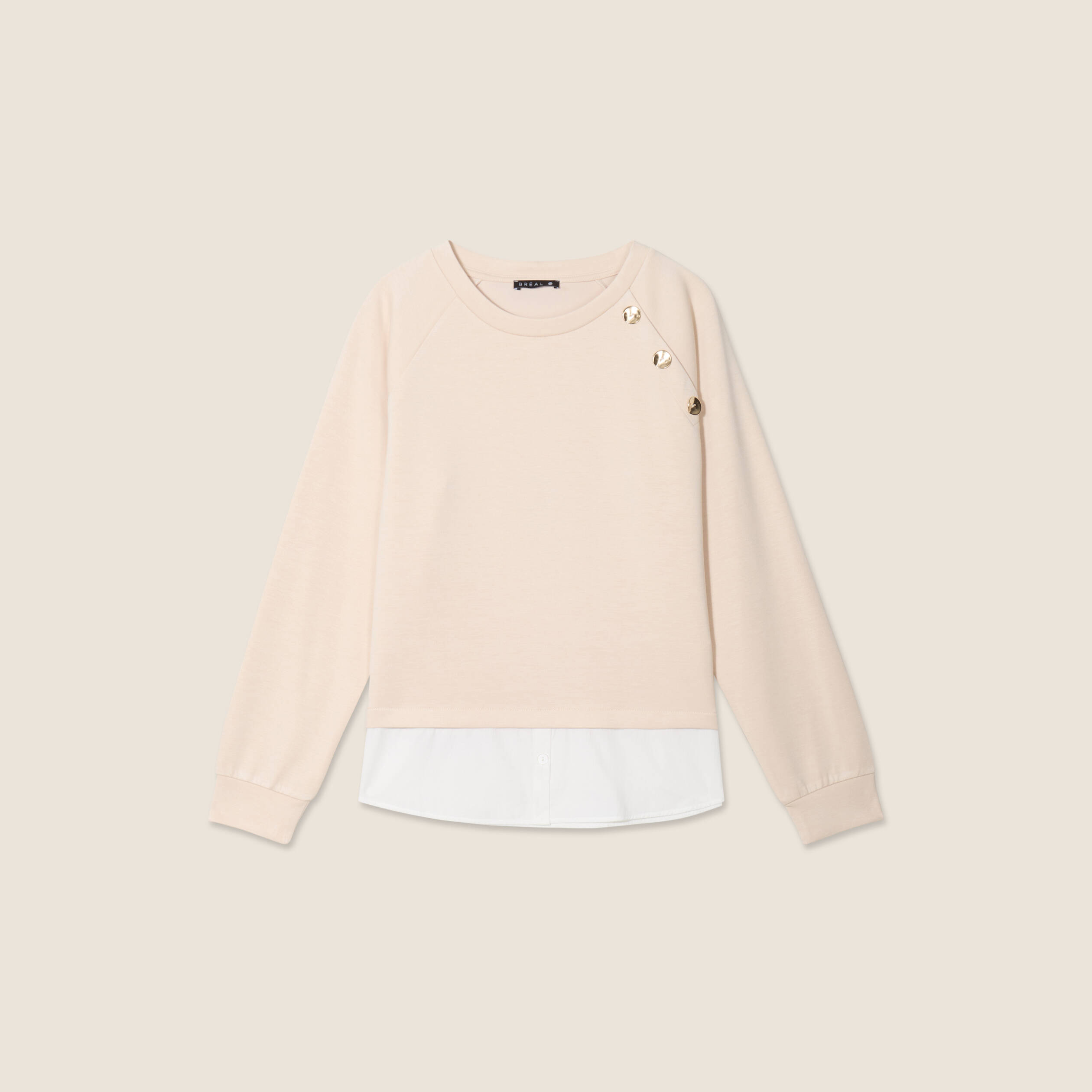 Sweat manches longues sable femme
