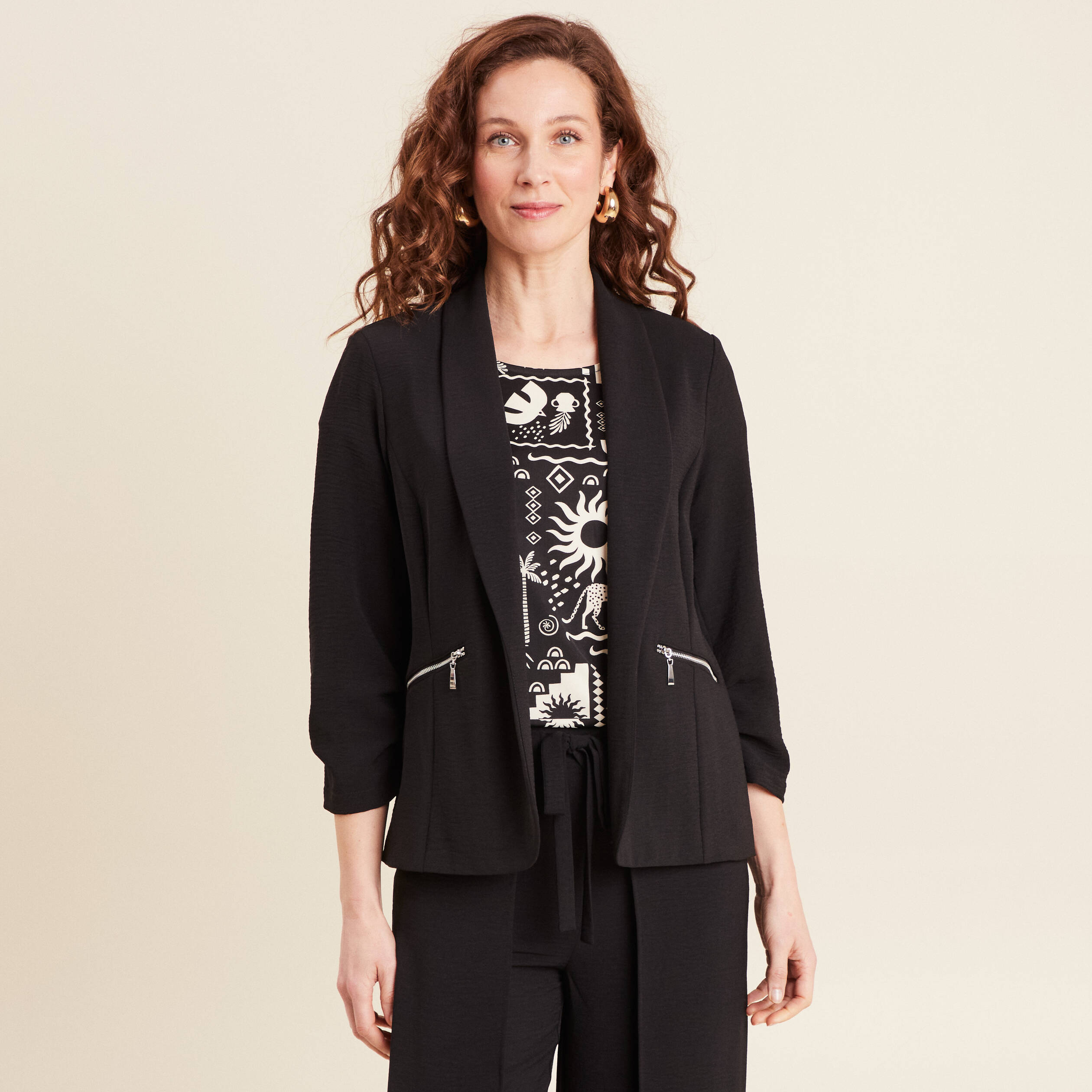 Veste esprit tailleur noir femme