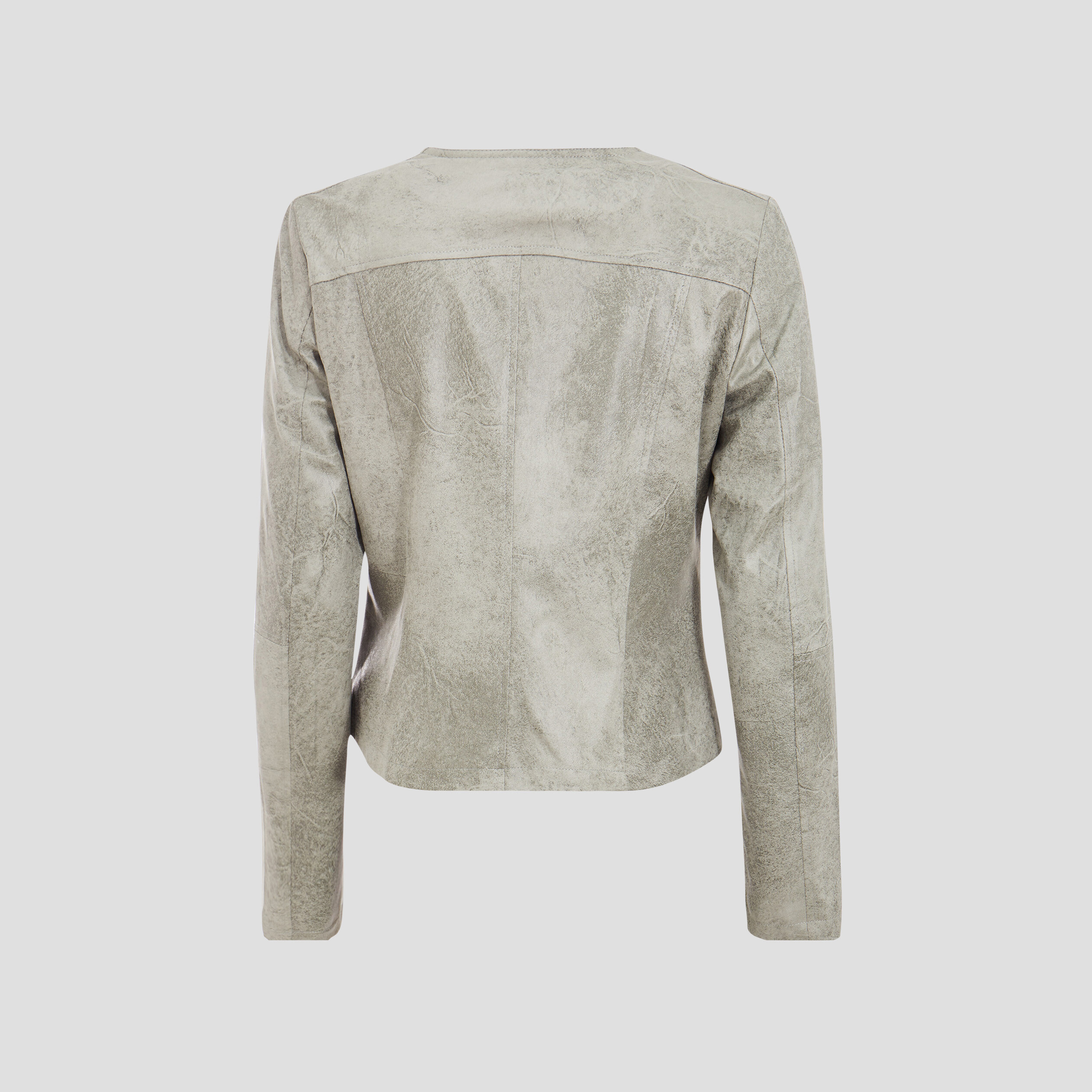 Veste droite zippée vert clair femme
