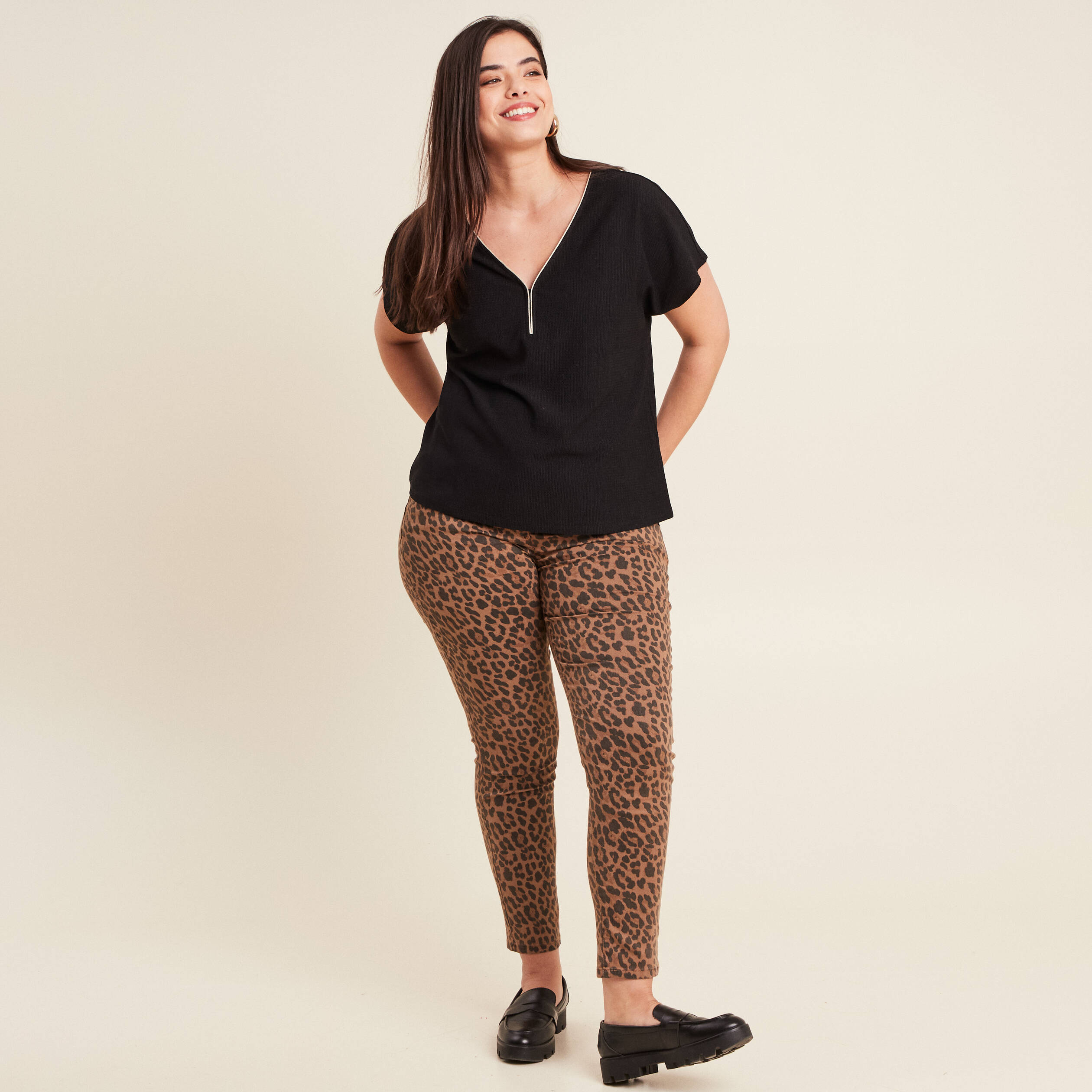 T-shirt manches courtes noir femme