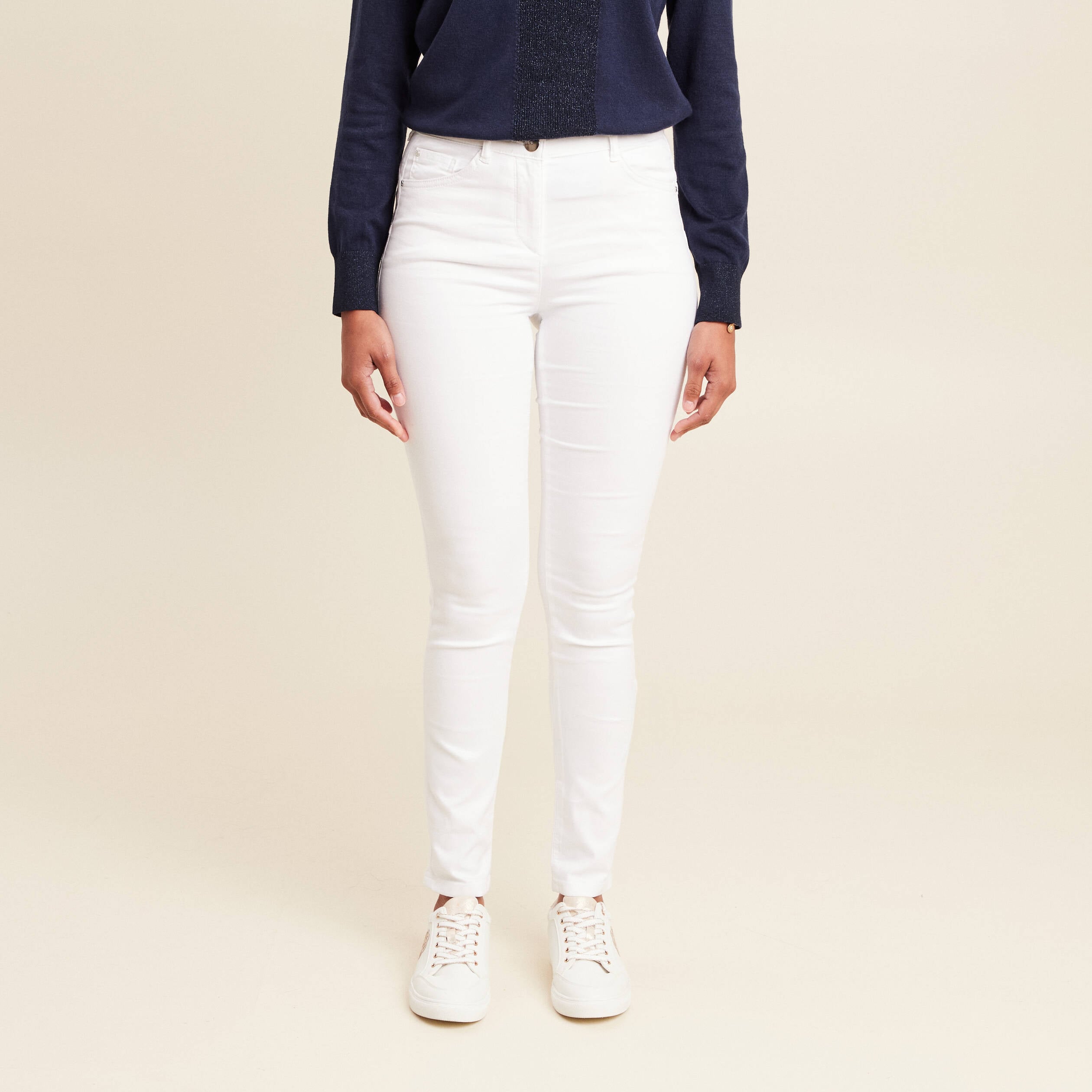 Pantalon magique Le L&eacute;ger coupe ajust&eacute;e blanc femme