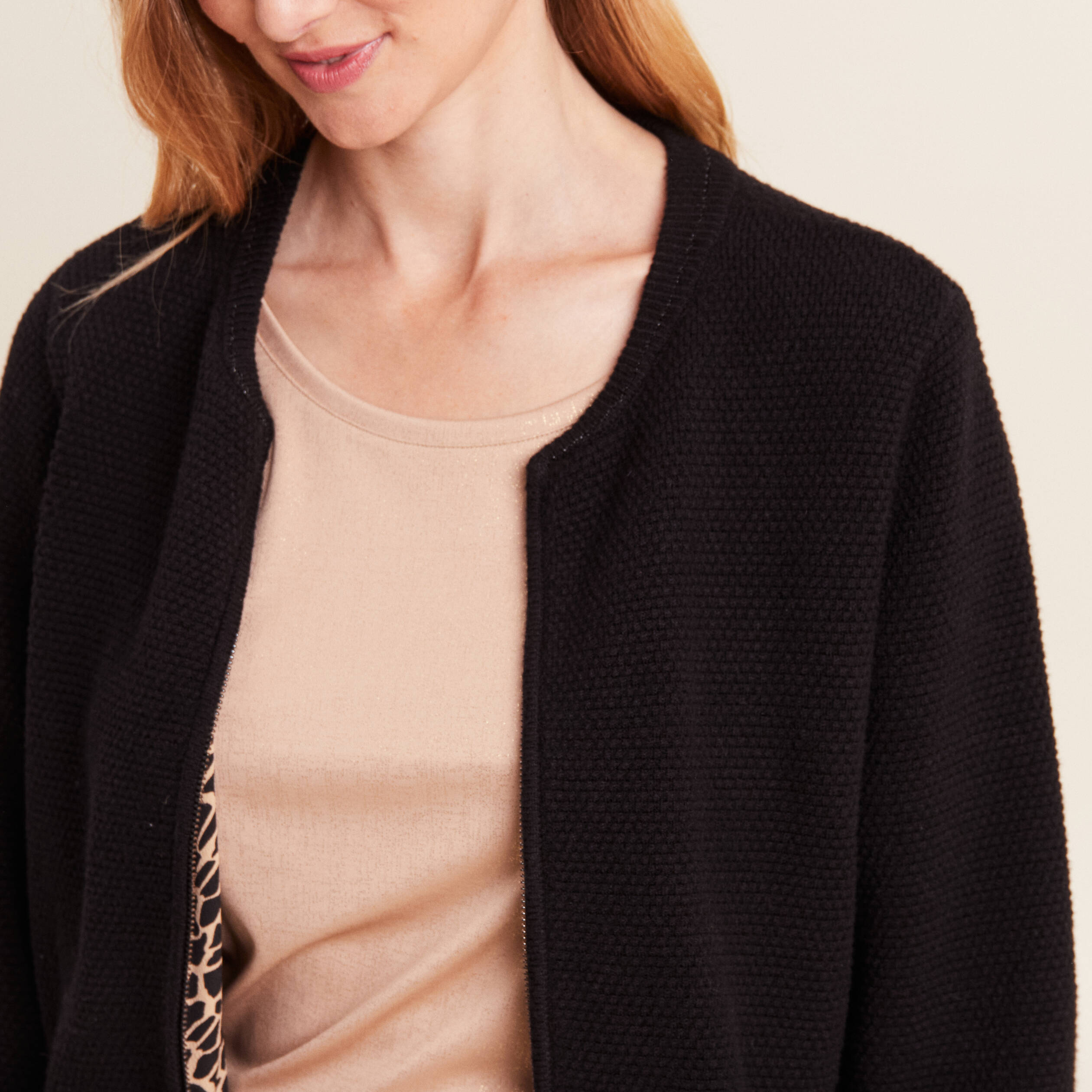 Cache Cache Gilet Chaud Noir Femme Gilet Réversible Manches