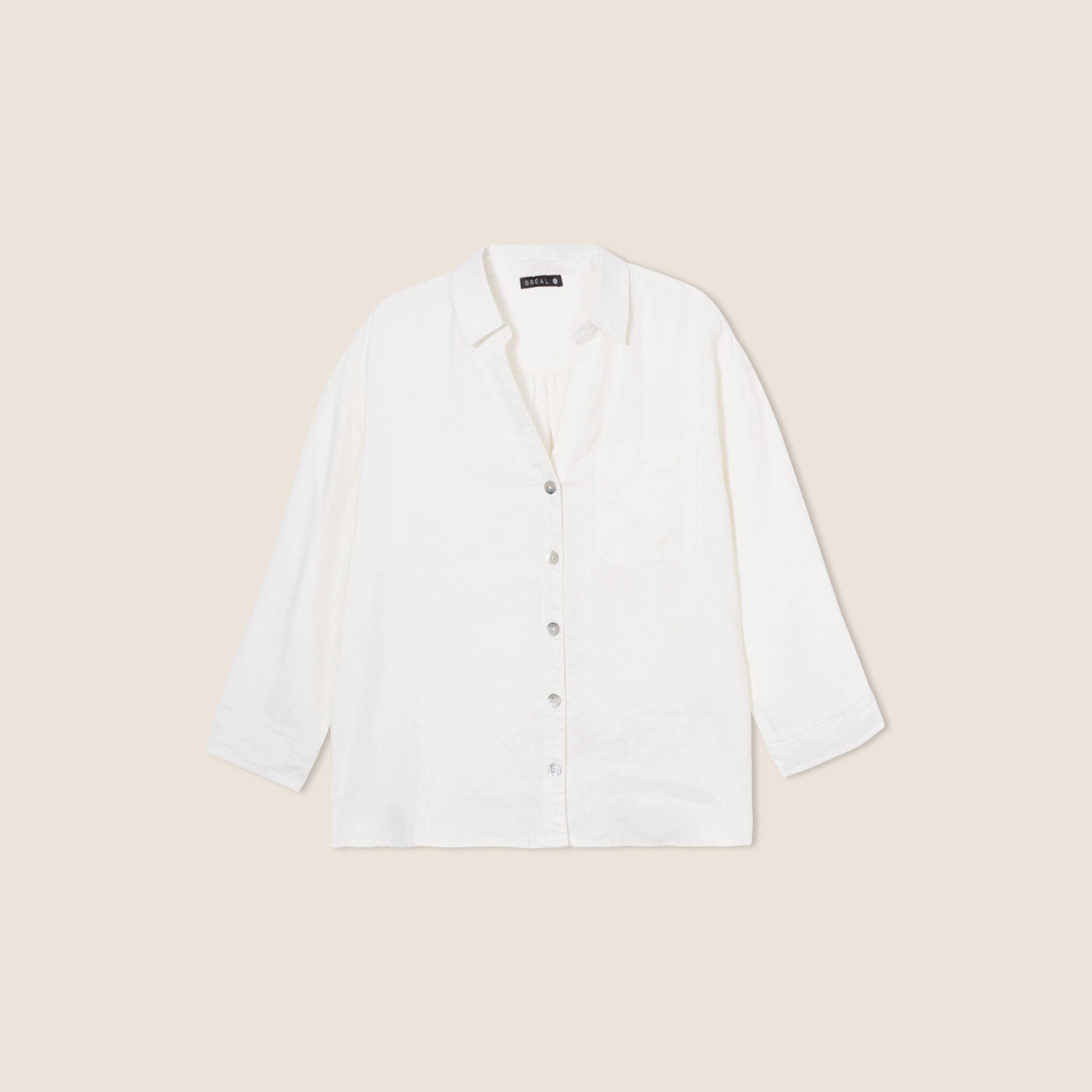 Chemise manches 3/4 ecru femme