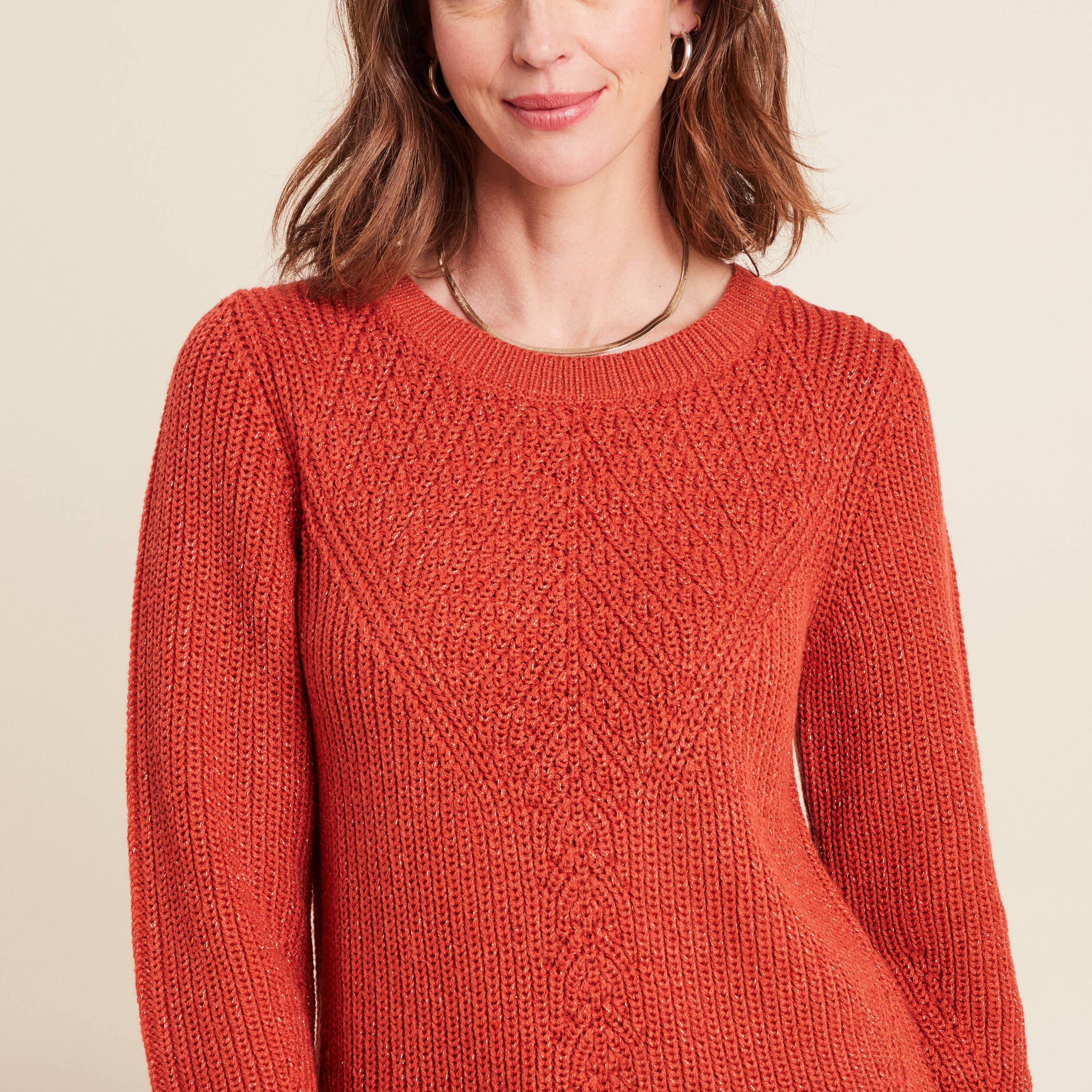 Pull manches longues rouge foncé femme Bréal