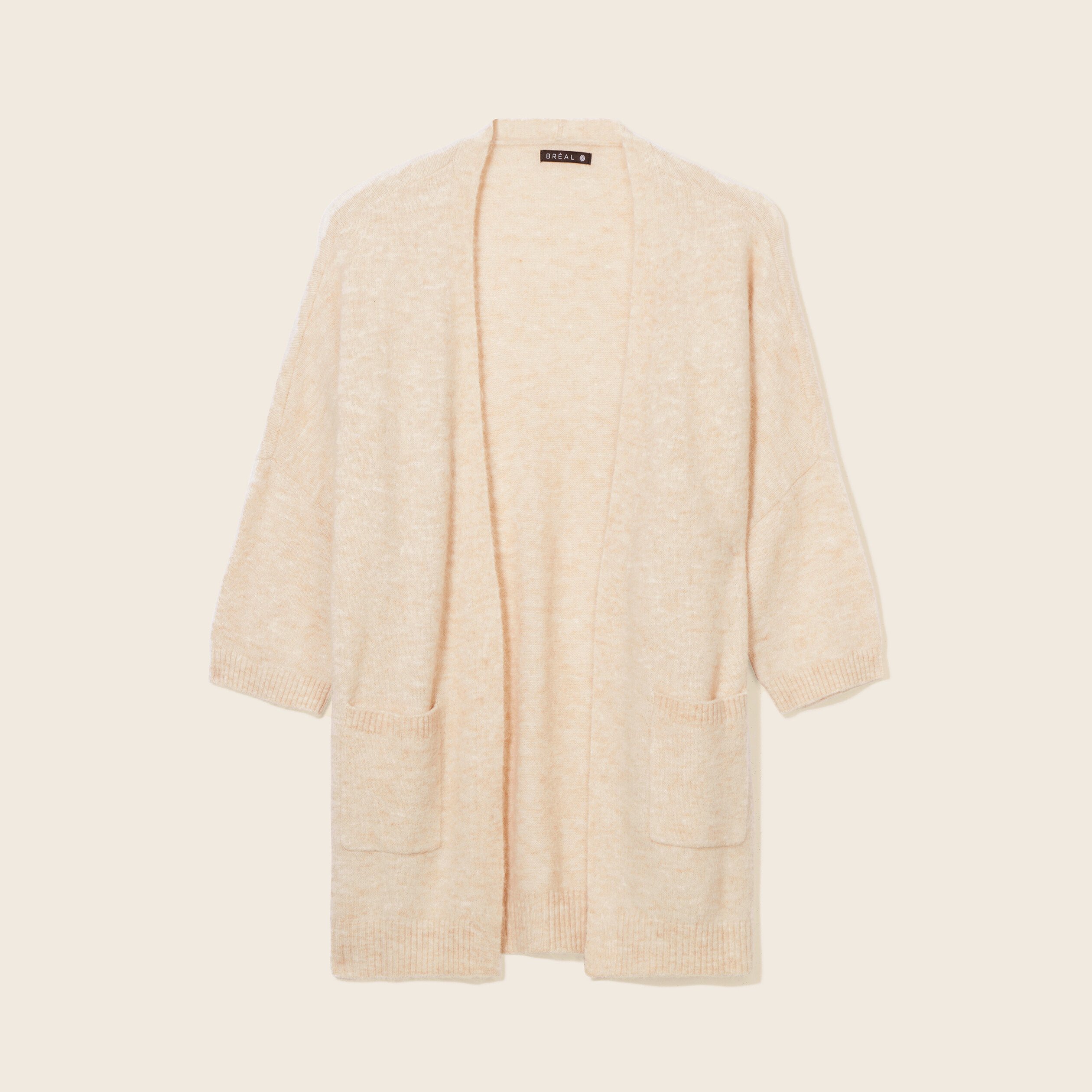Gilet manches 3 4 beige femme