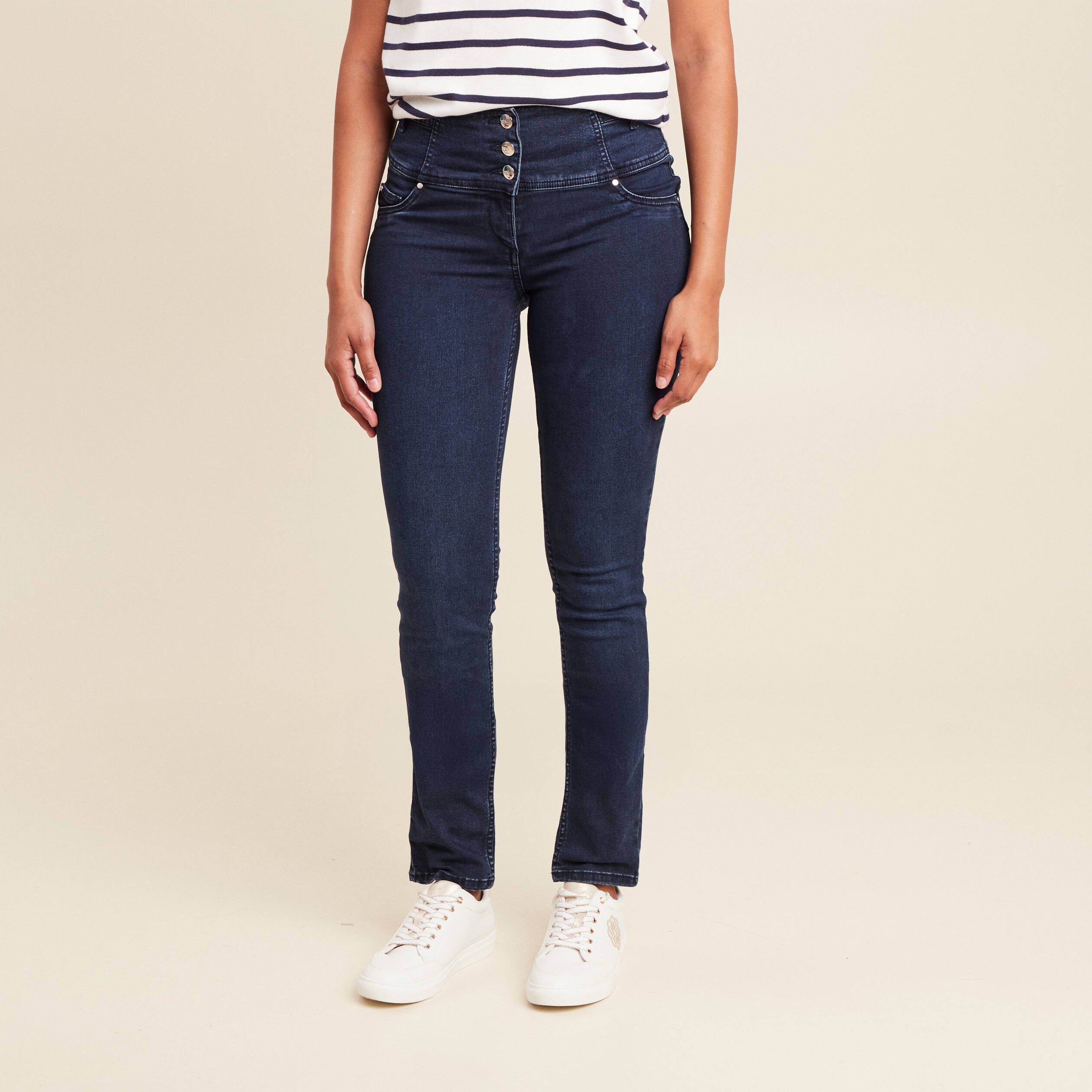 Jean magique Le Gainant coupe ajust&eacute;e denim brut femme