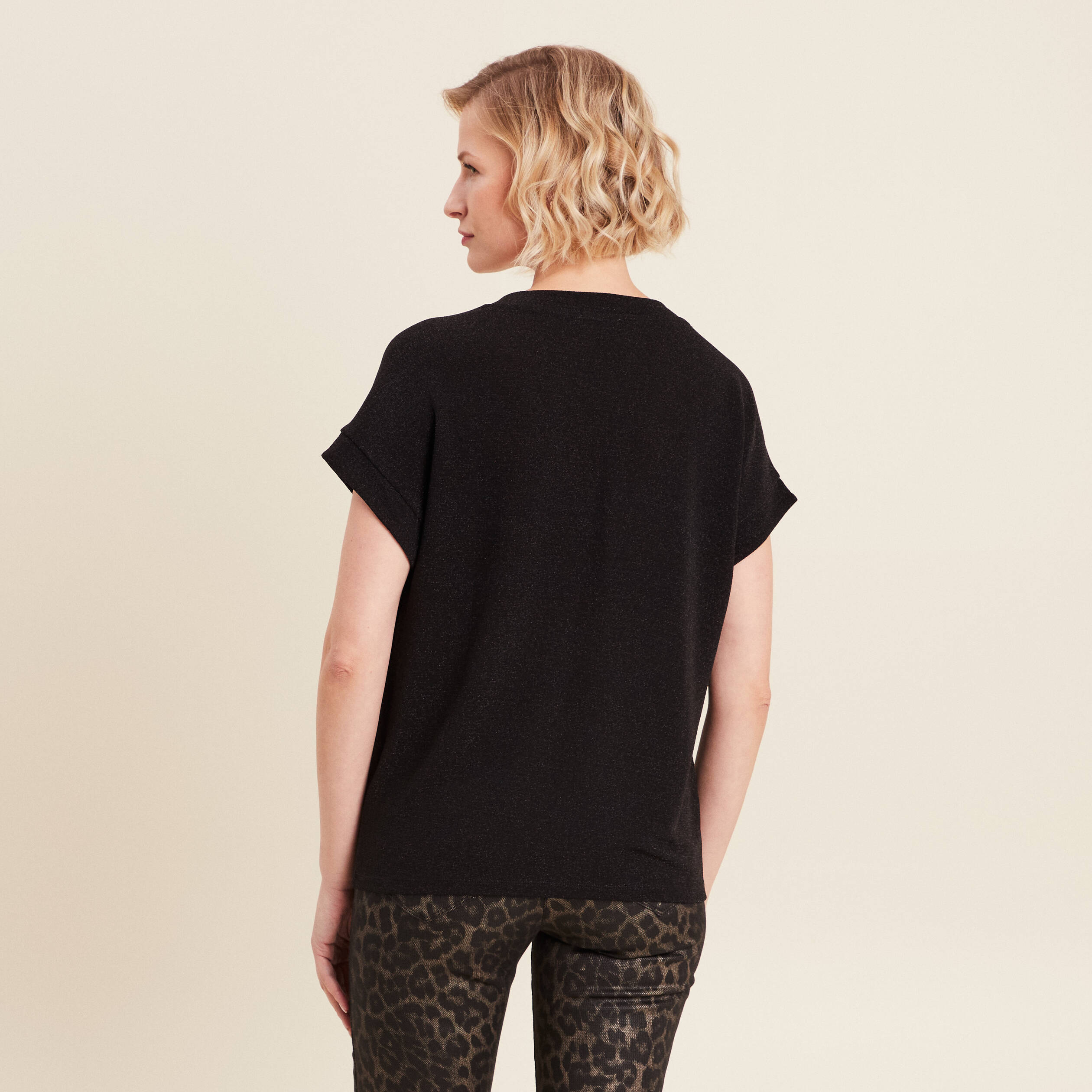 T-shirt manches courtes noir femme