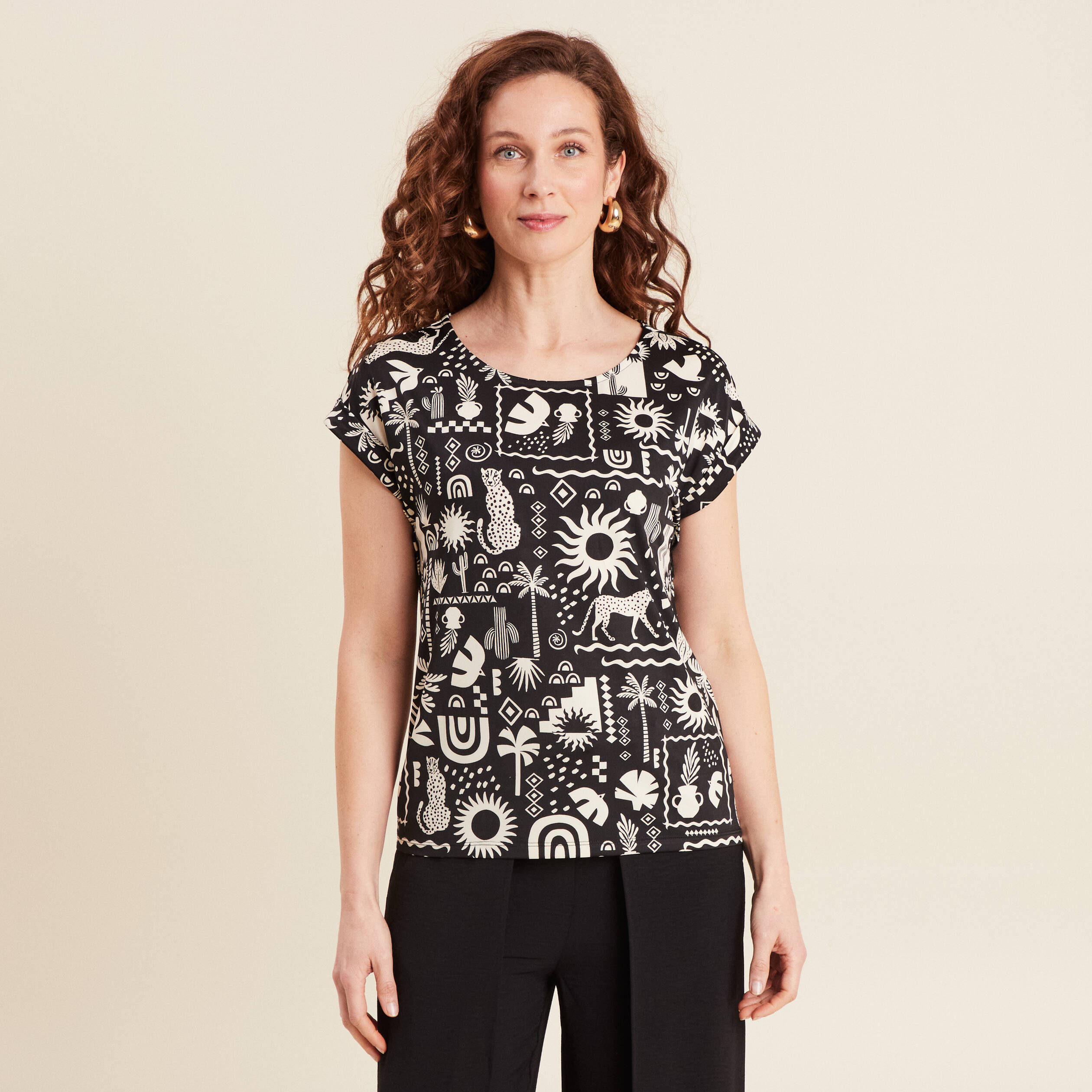 T-shirt manches courtes noir femme