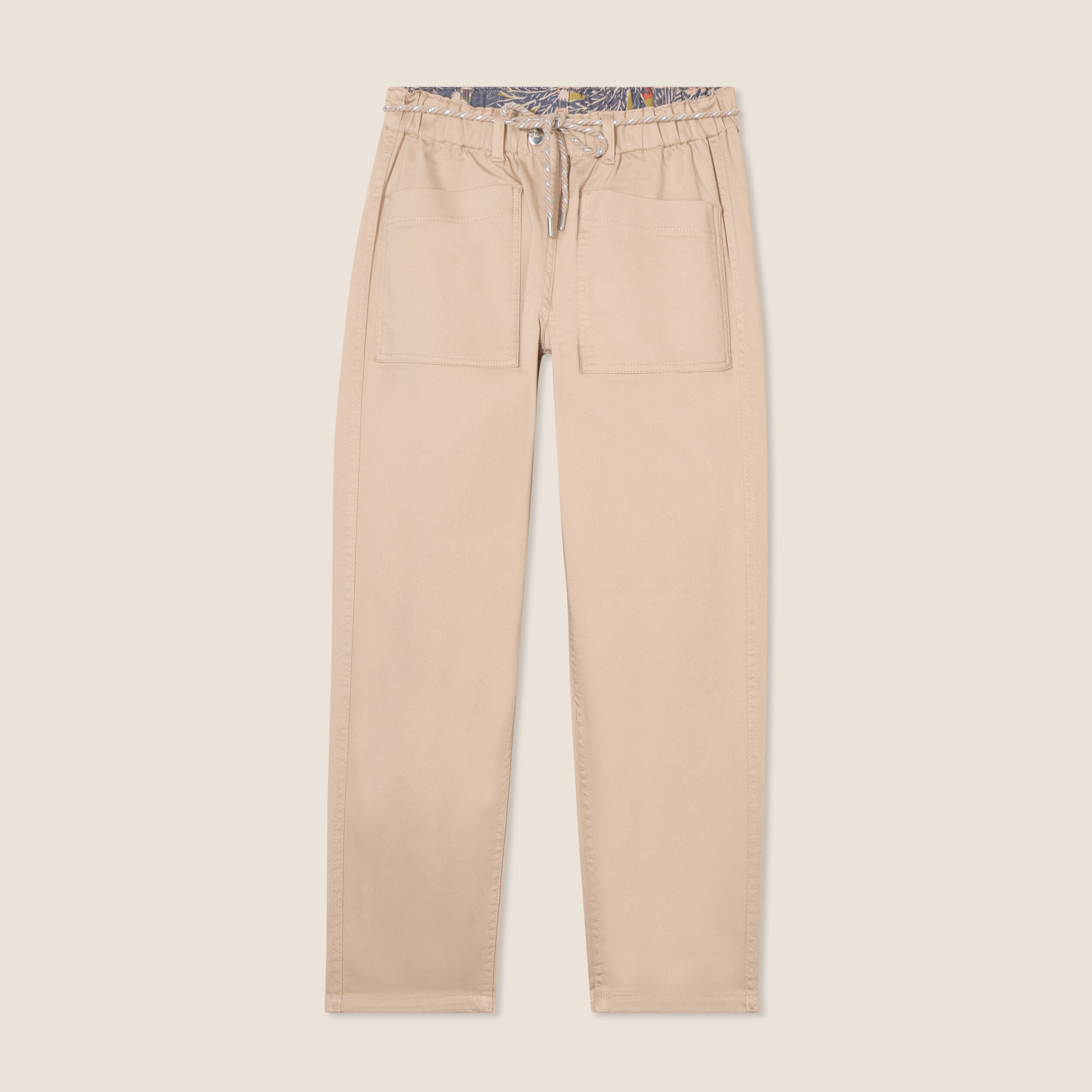 Pantalon droit réversible taupe femme