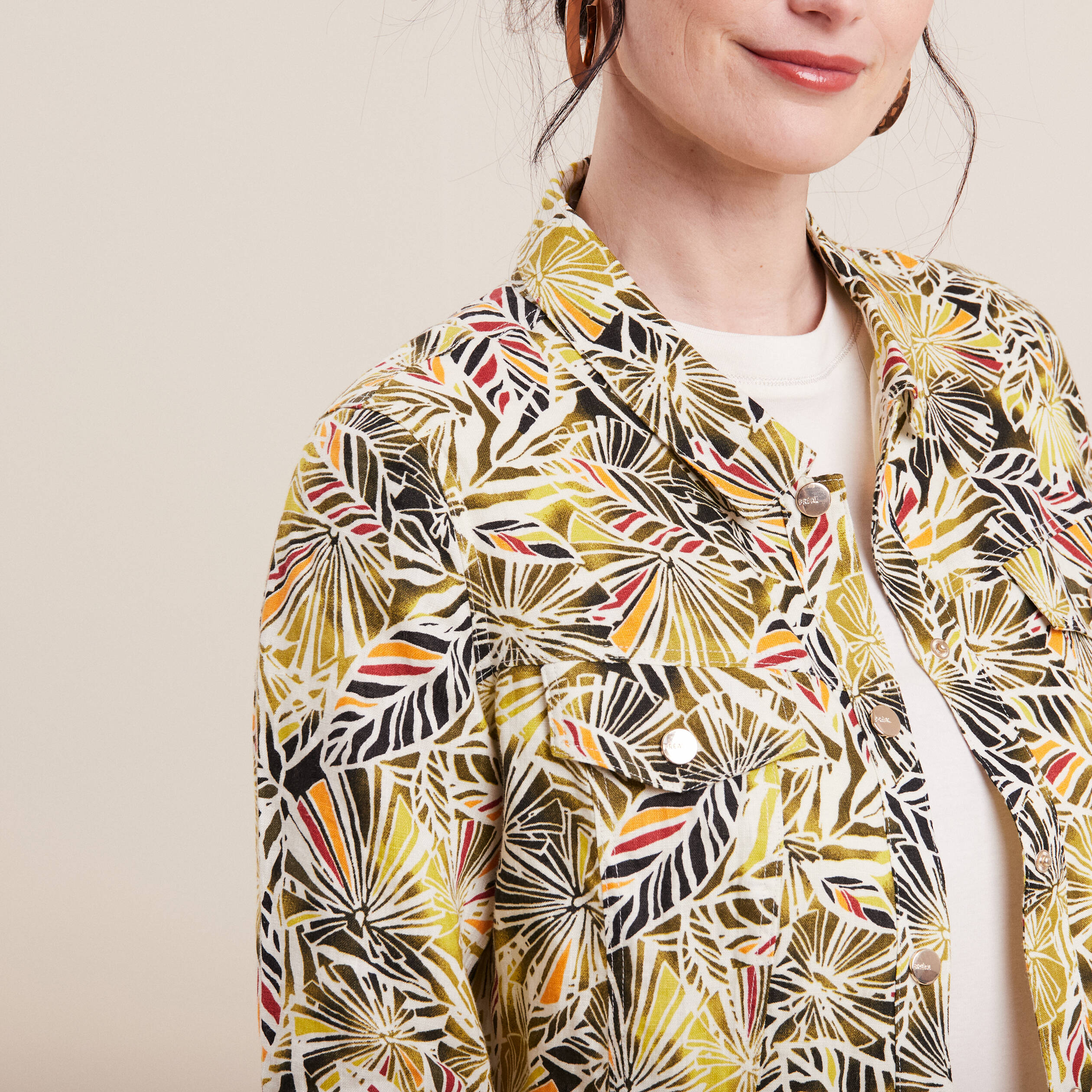 Veste boutonnée vert femme