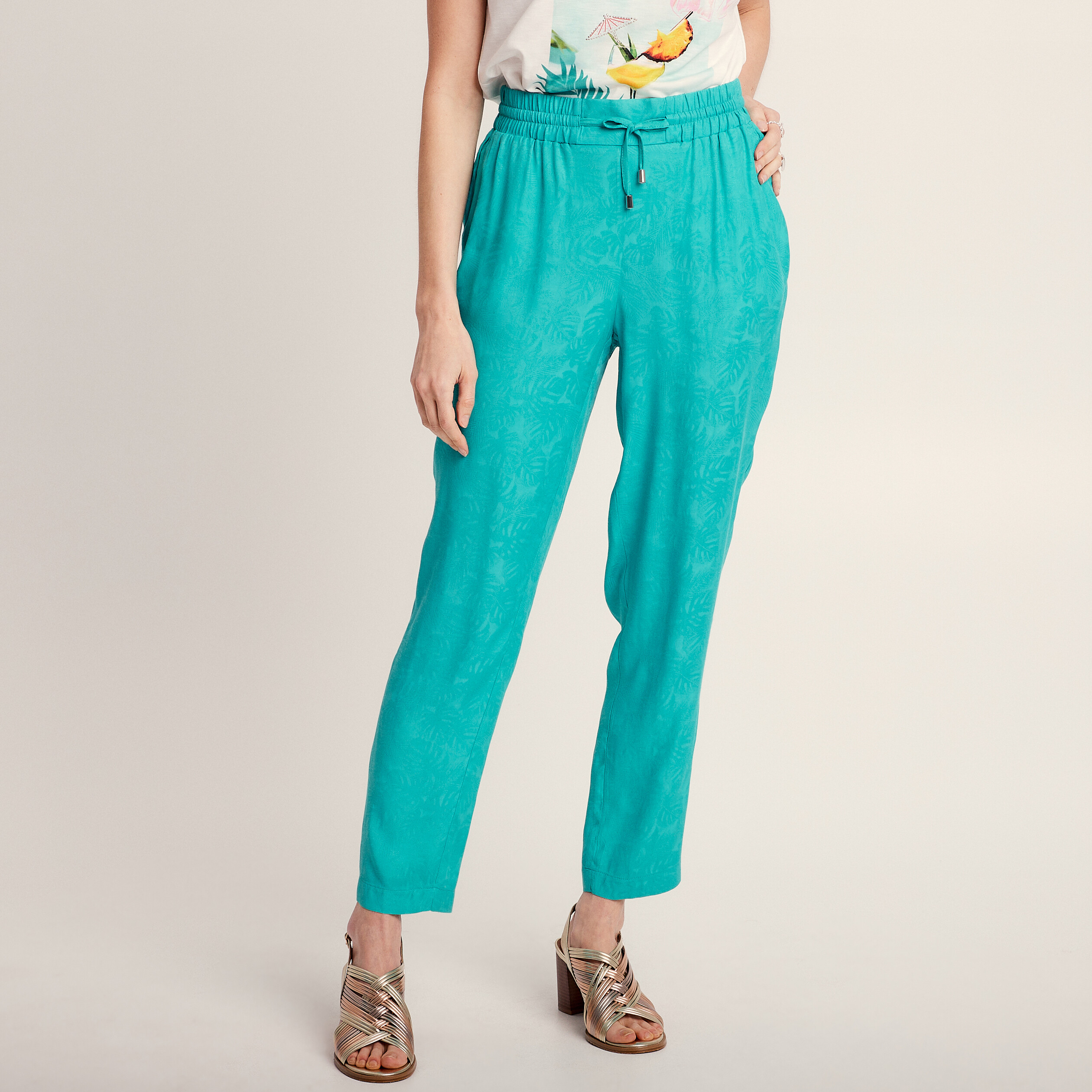 Pantalon flou fluide vert femme Br al
