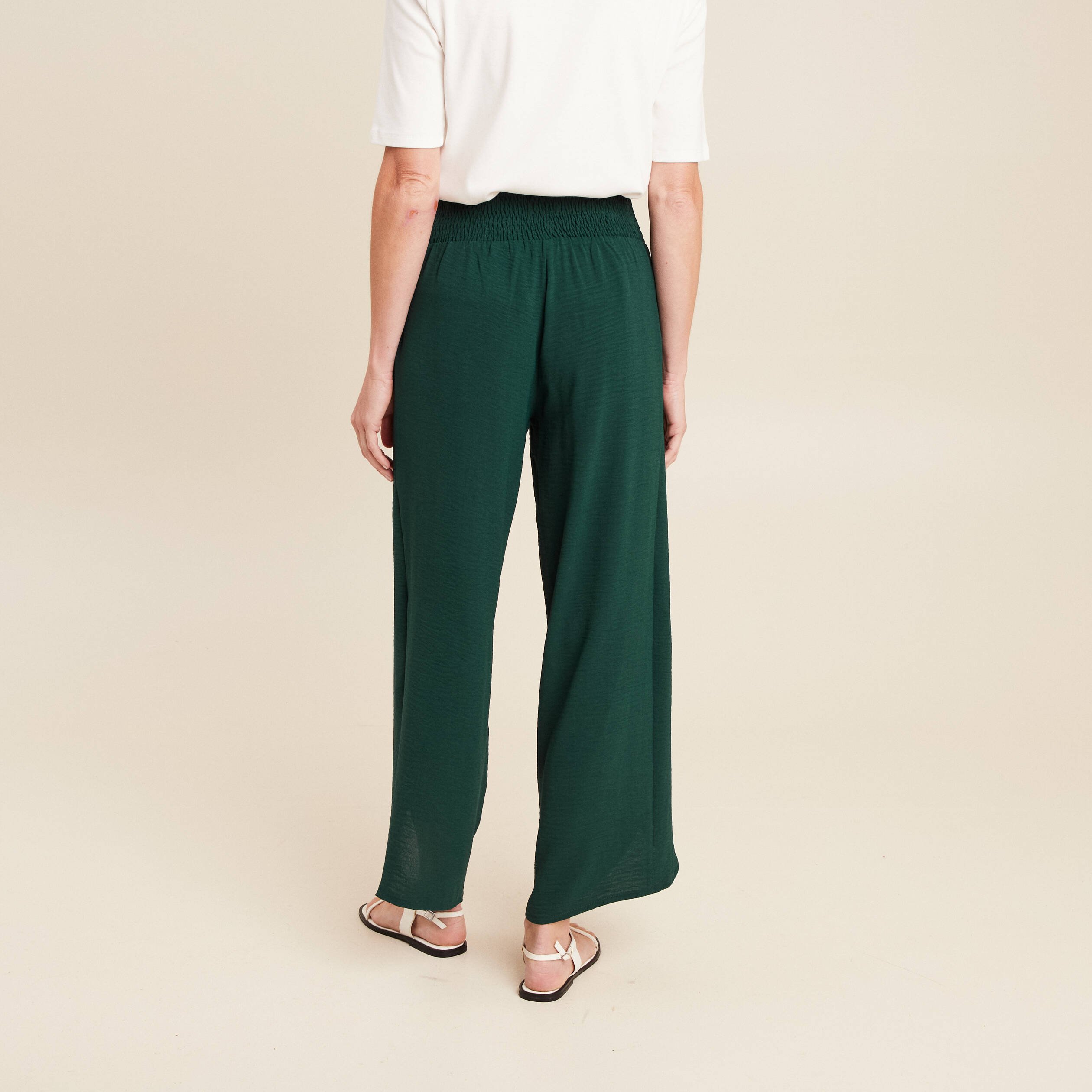 pantalon large taille haute vert fonce femme pantalon large taille haute vert foncé femme