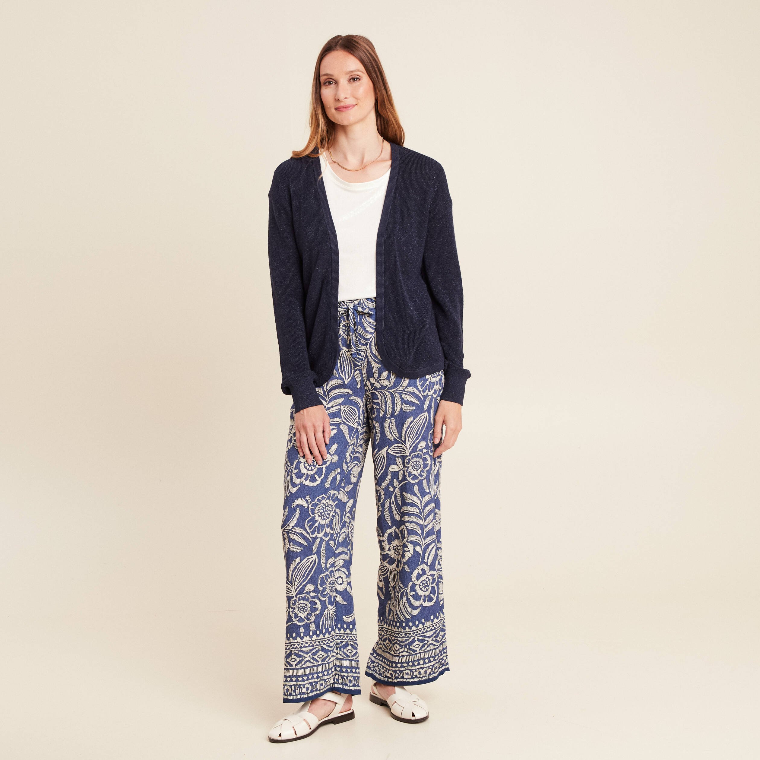 gilet manches longues bleu marine femme Gilet manches longues bleu marine femme