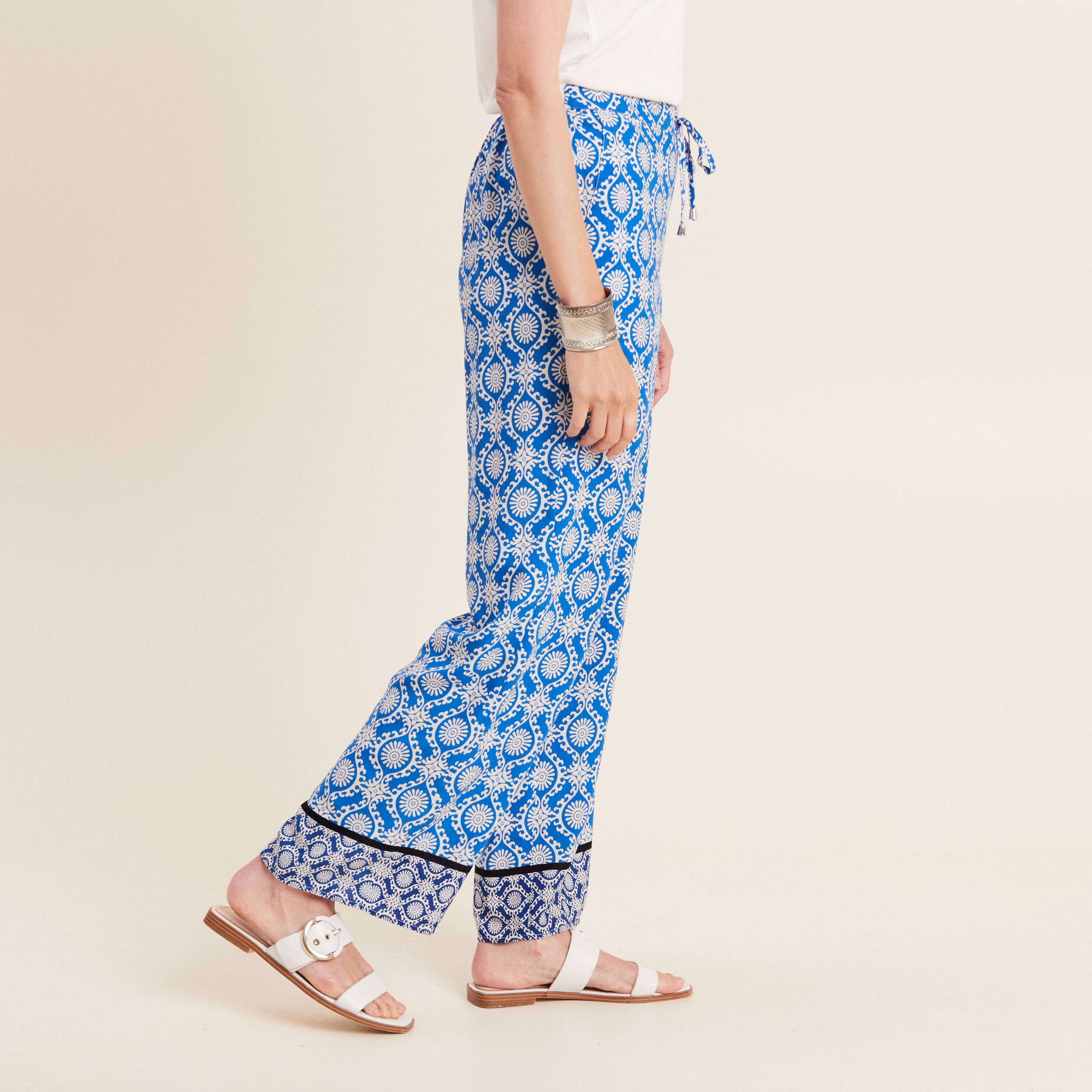 Pantalon flou bleu femme Breal