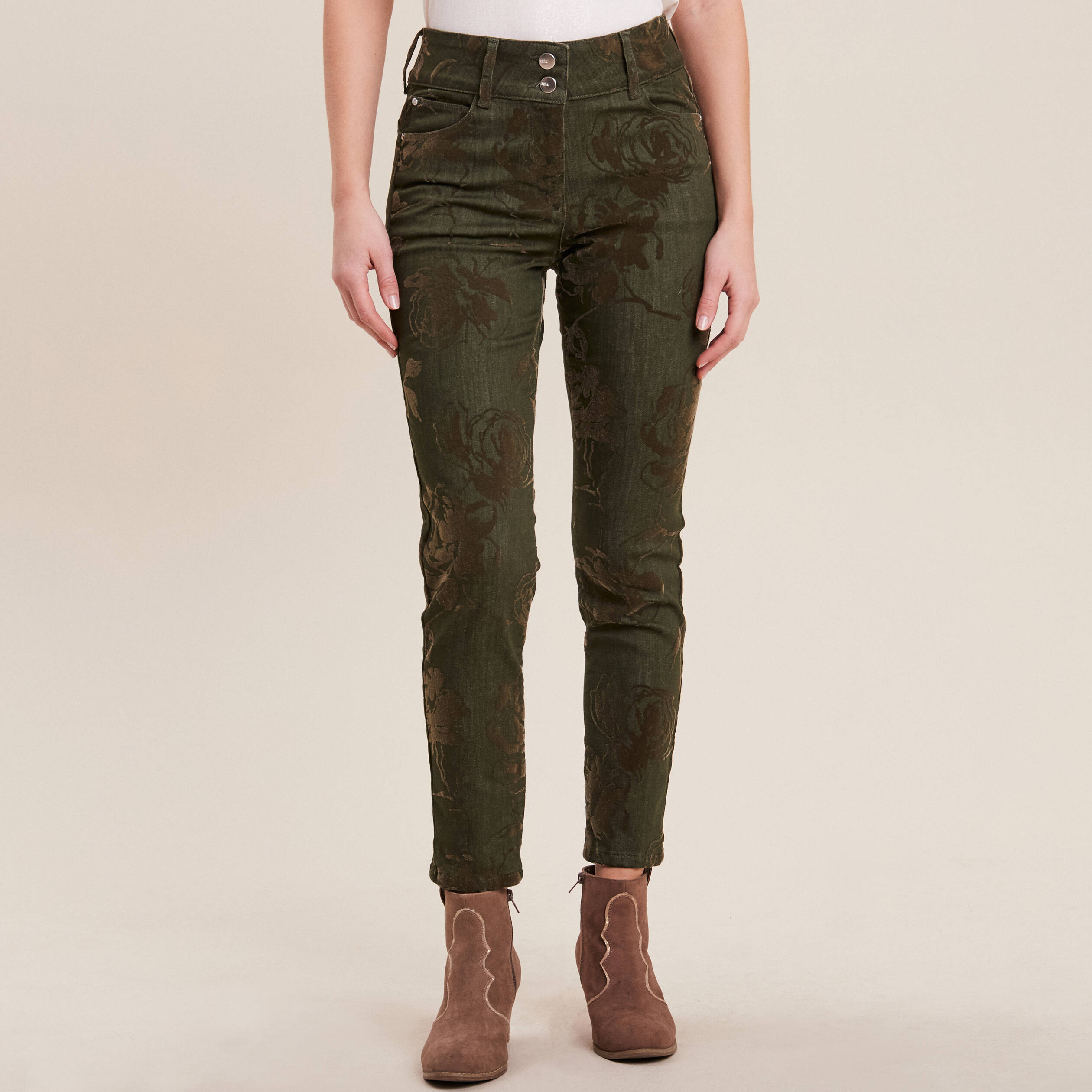 Jean vert kaki deals