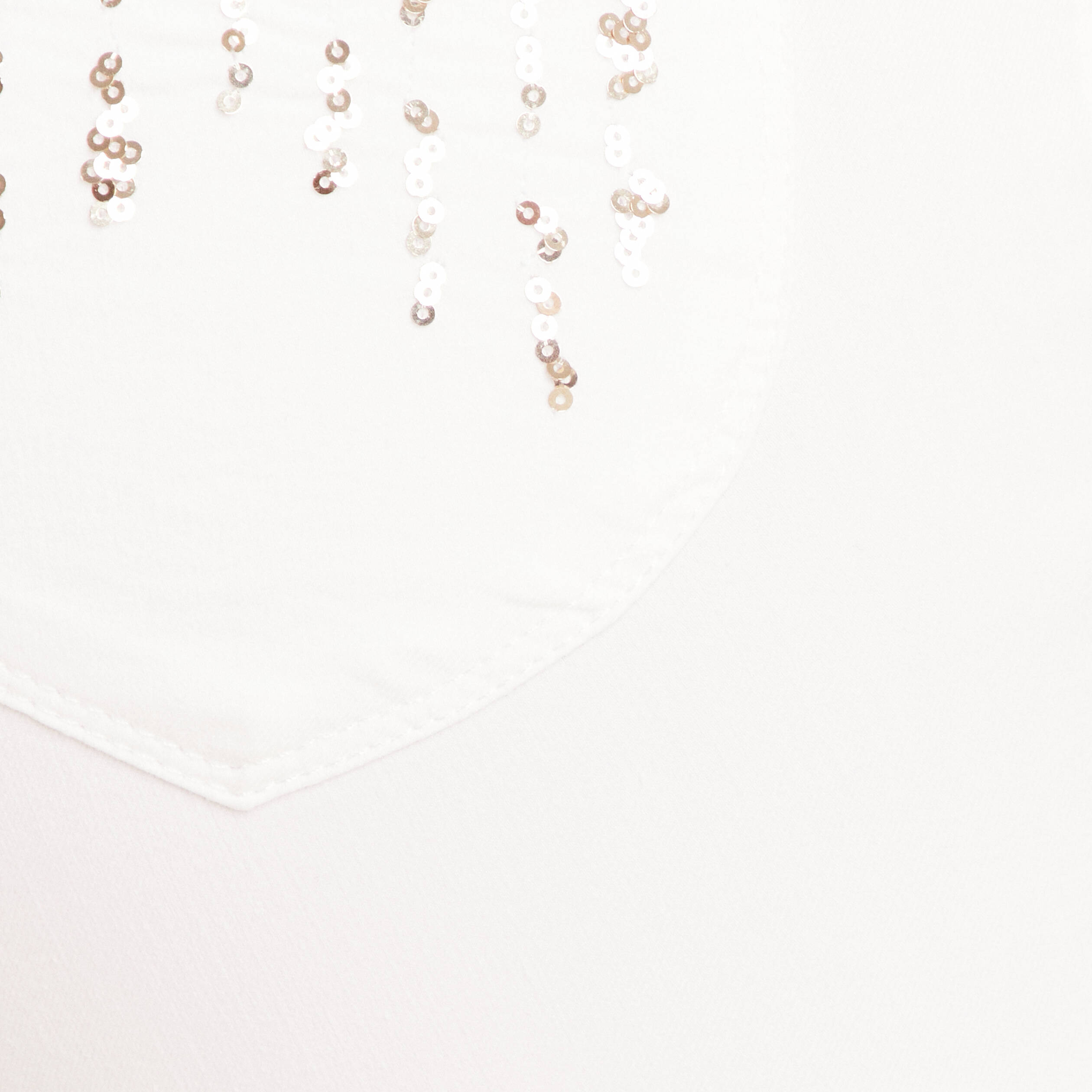 Pantalon ajusté sequins blanc femme