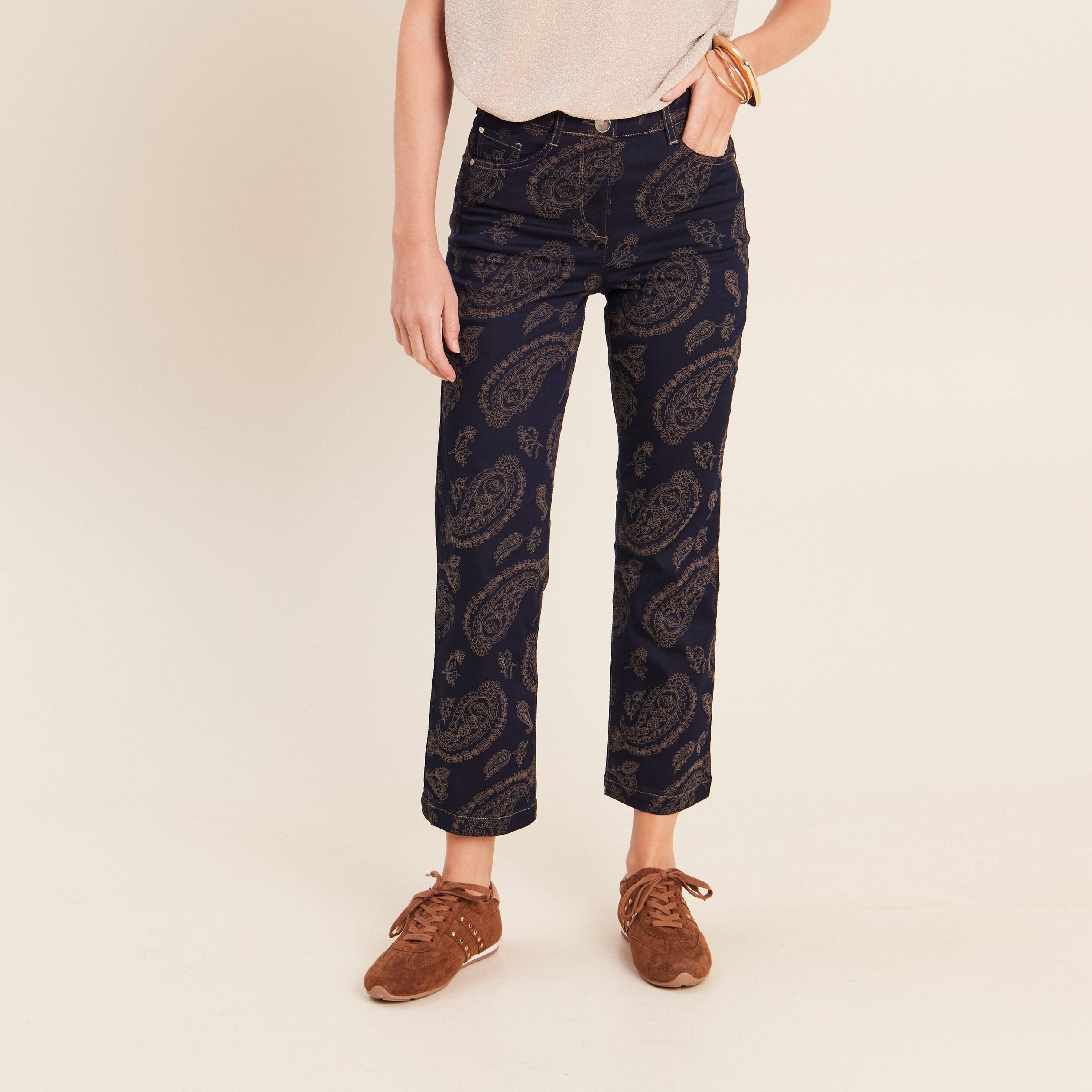 Pantalon magique Le L&eacute;ger coupe droite beige femme