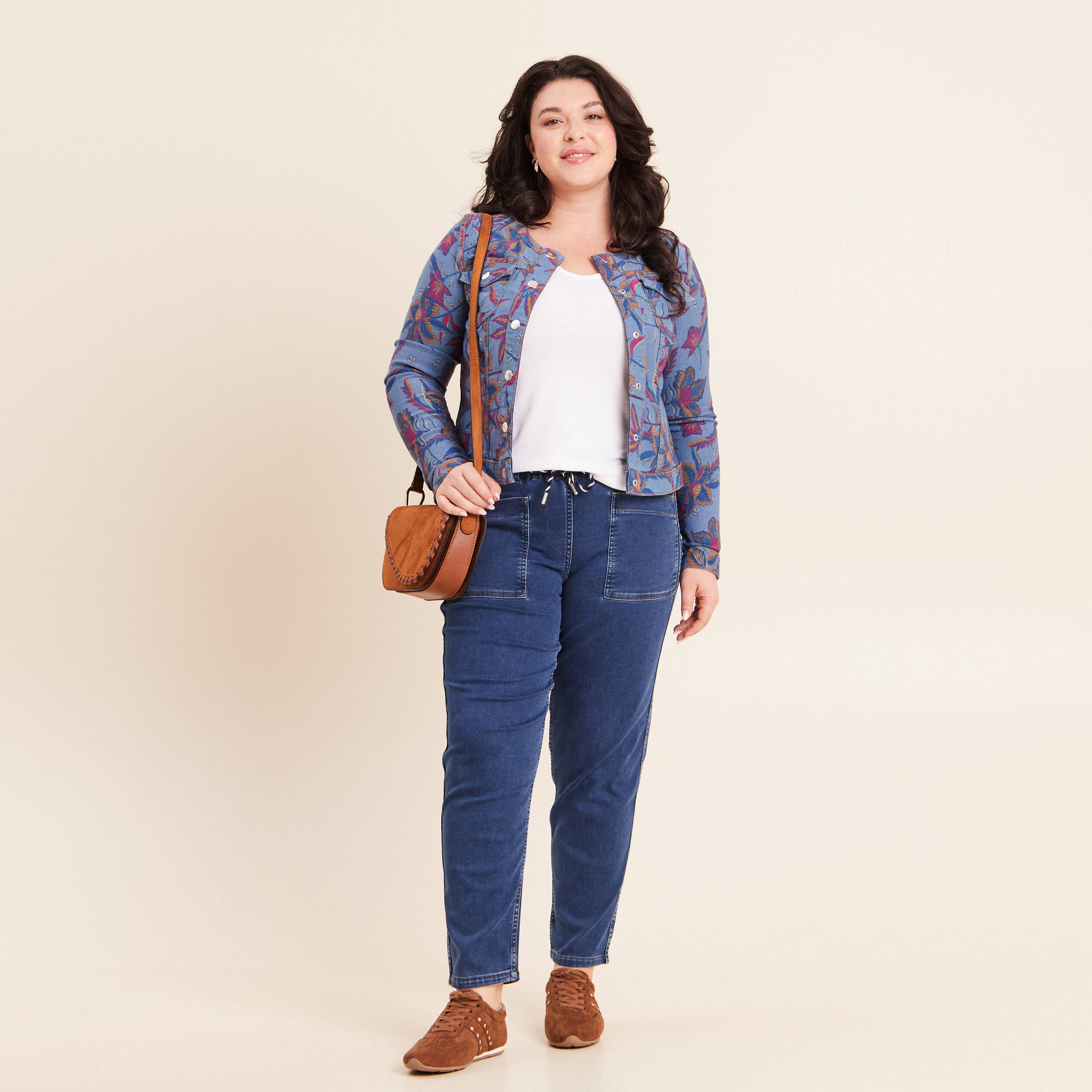 Veste r&eacute;versible cintr&eacute;e en jean bleu femme