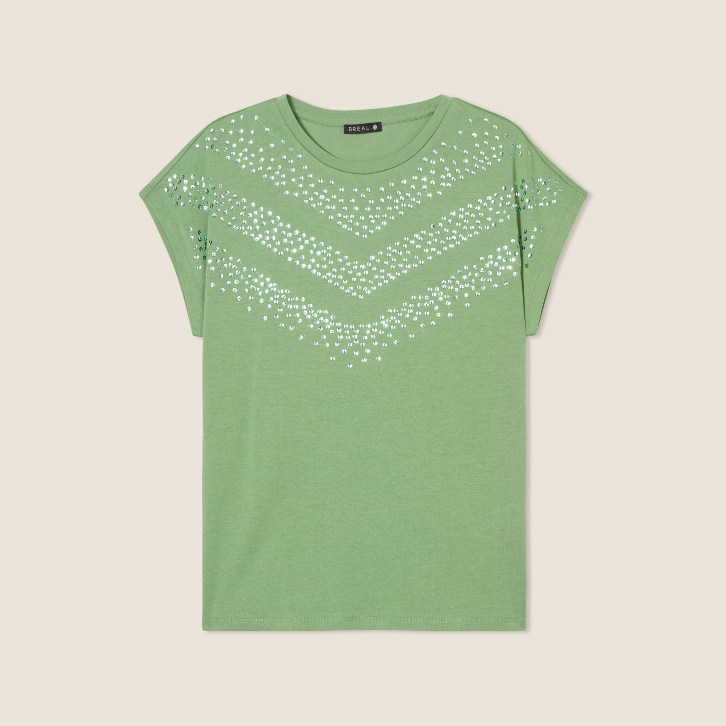 T-shirt manches courtes vert femme