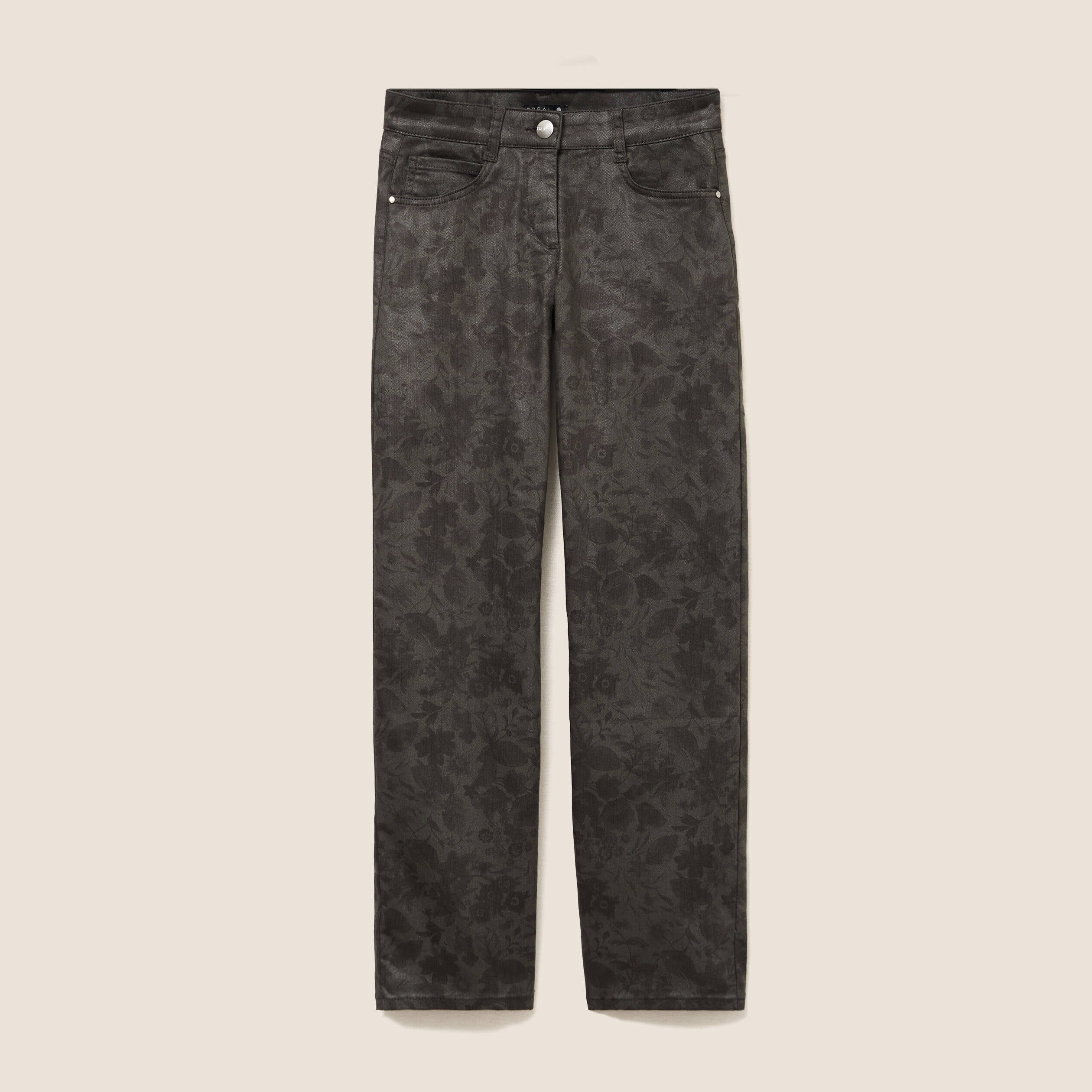 Pantalon taille bascul&eacute;e vert femme