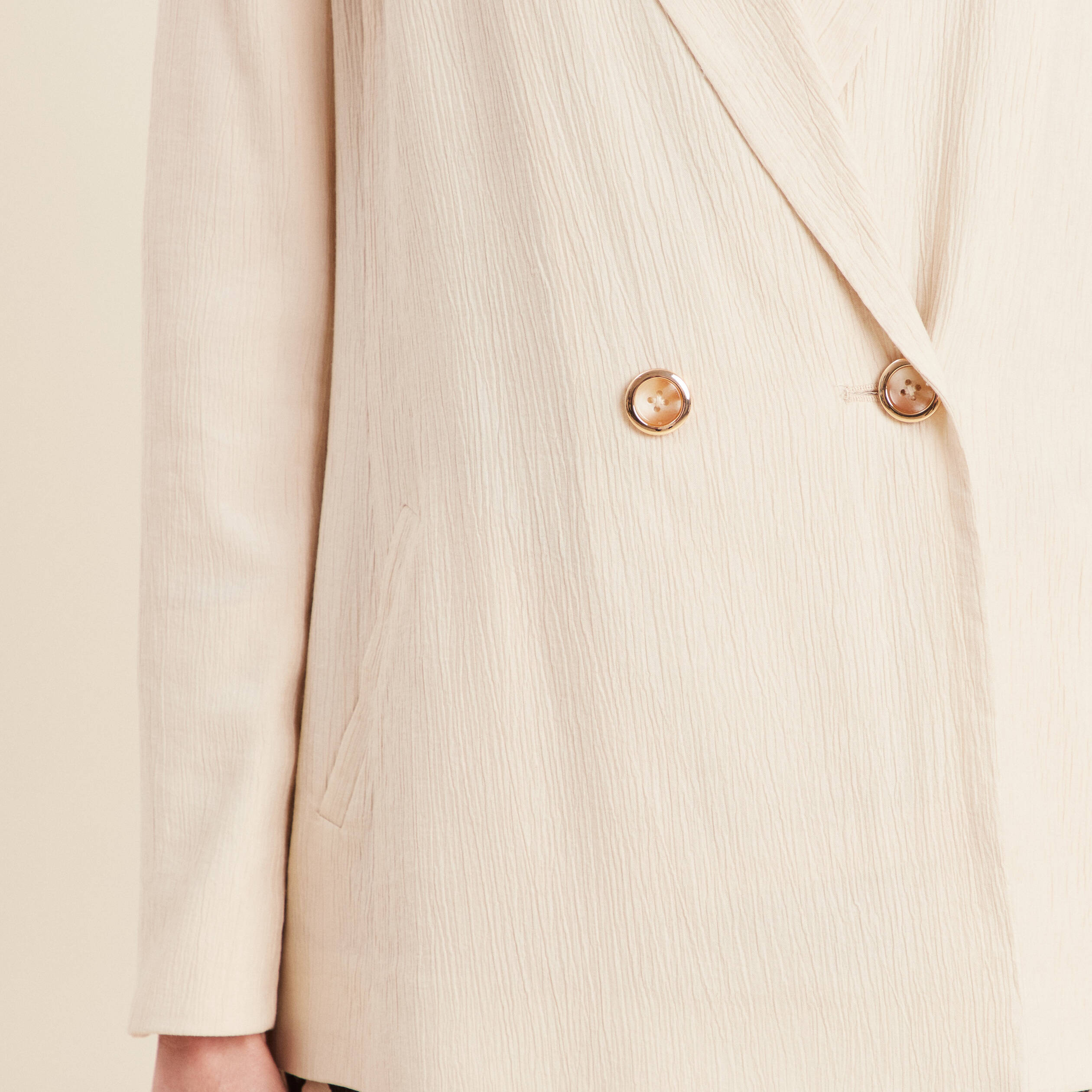 Veste tailleur fluide ivoire femme