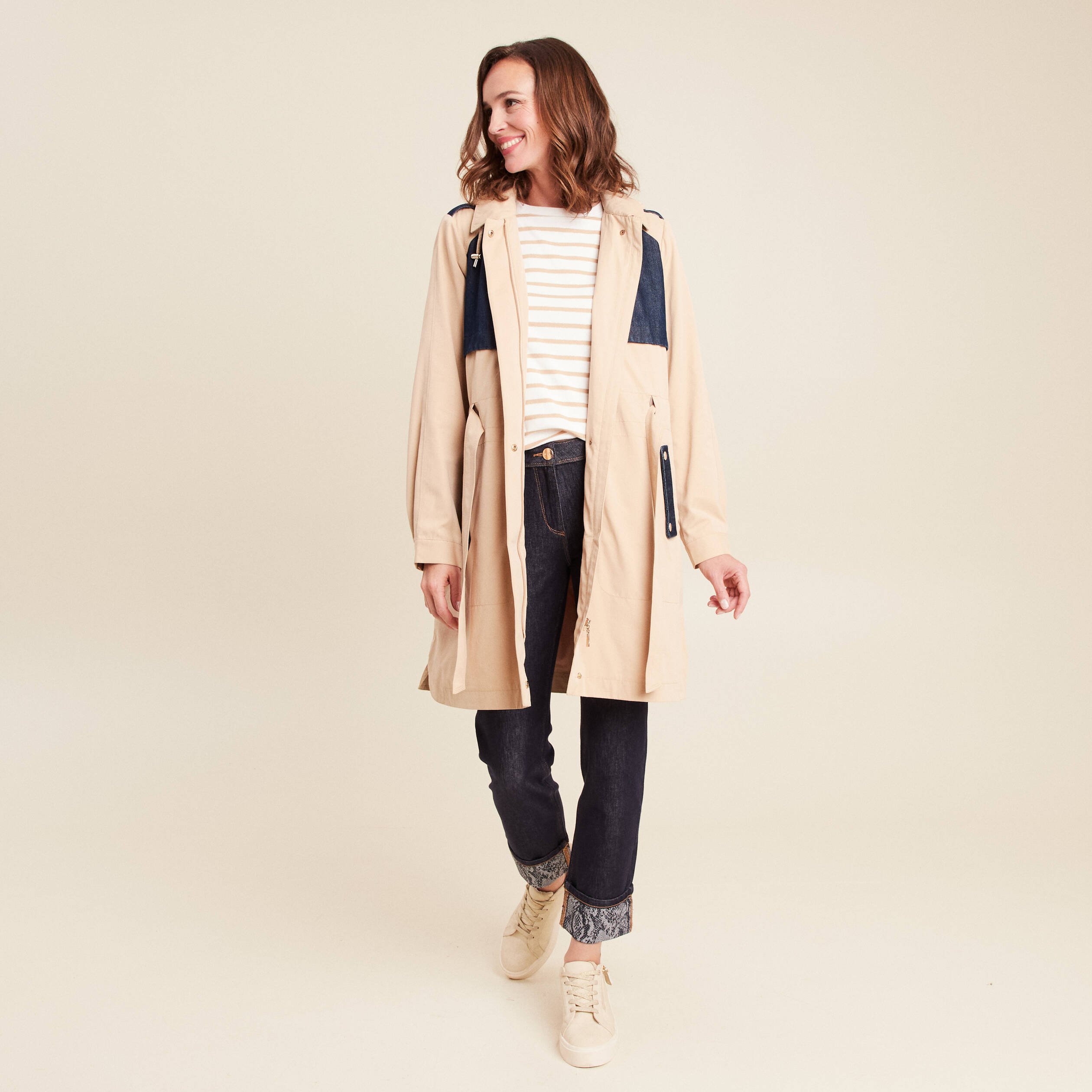 Jean ajusté taille standard denim brut femme