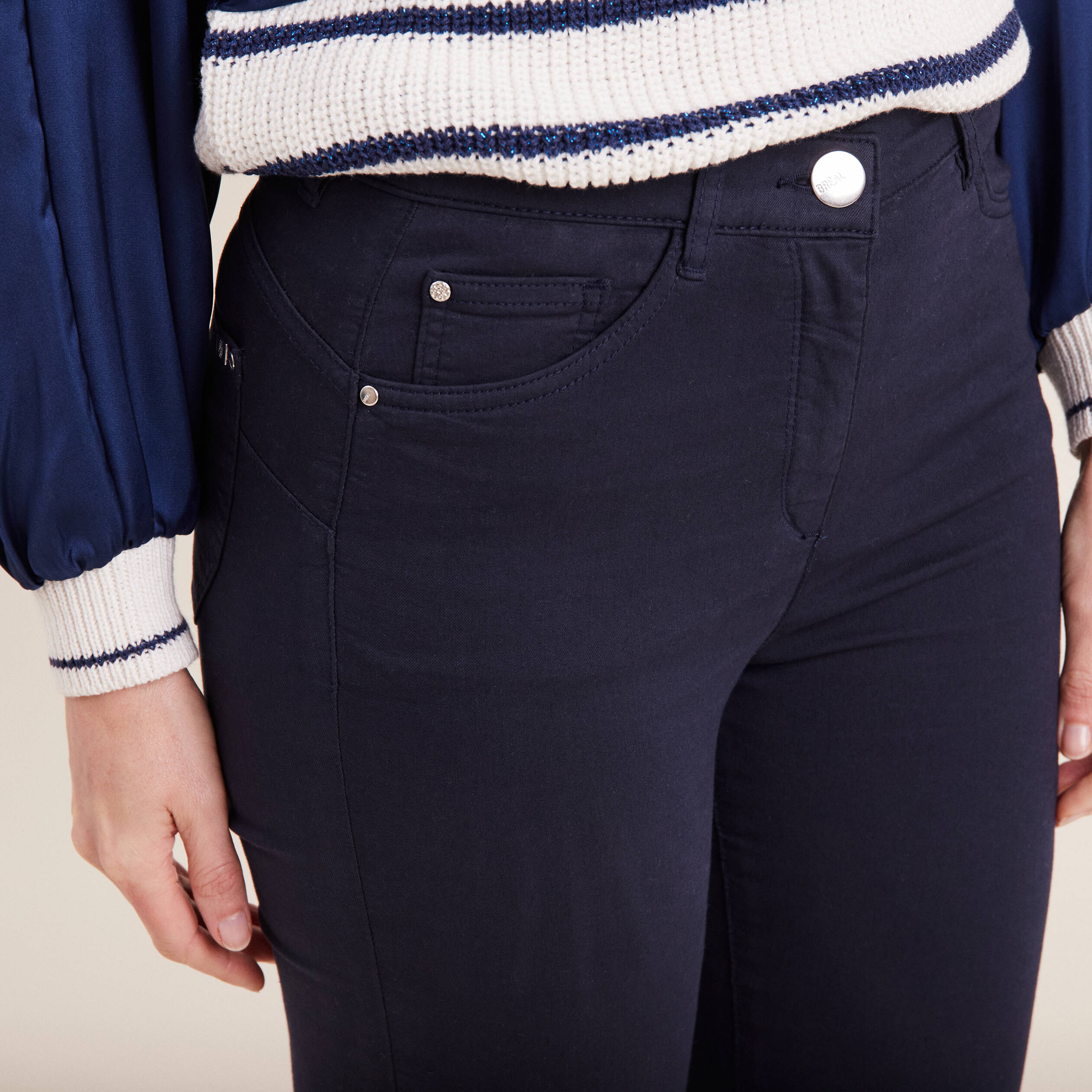 PANTALON BLEU MARINE STRUCTURÉ - KAOÂ