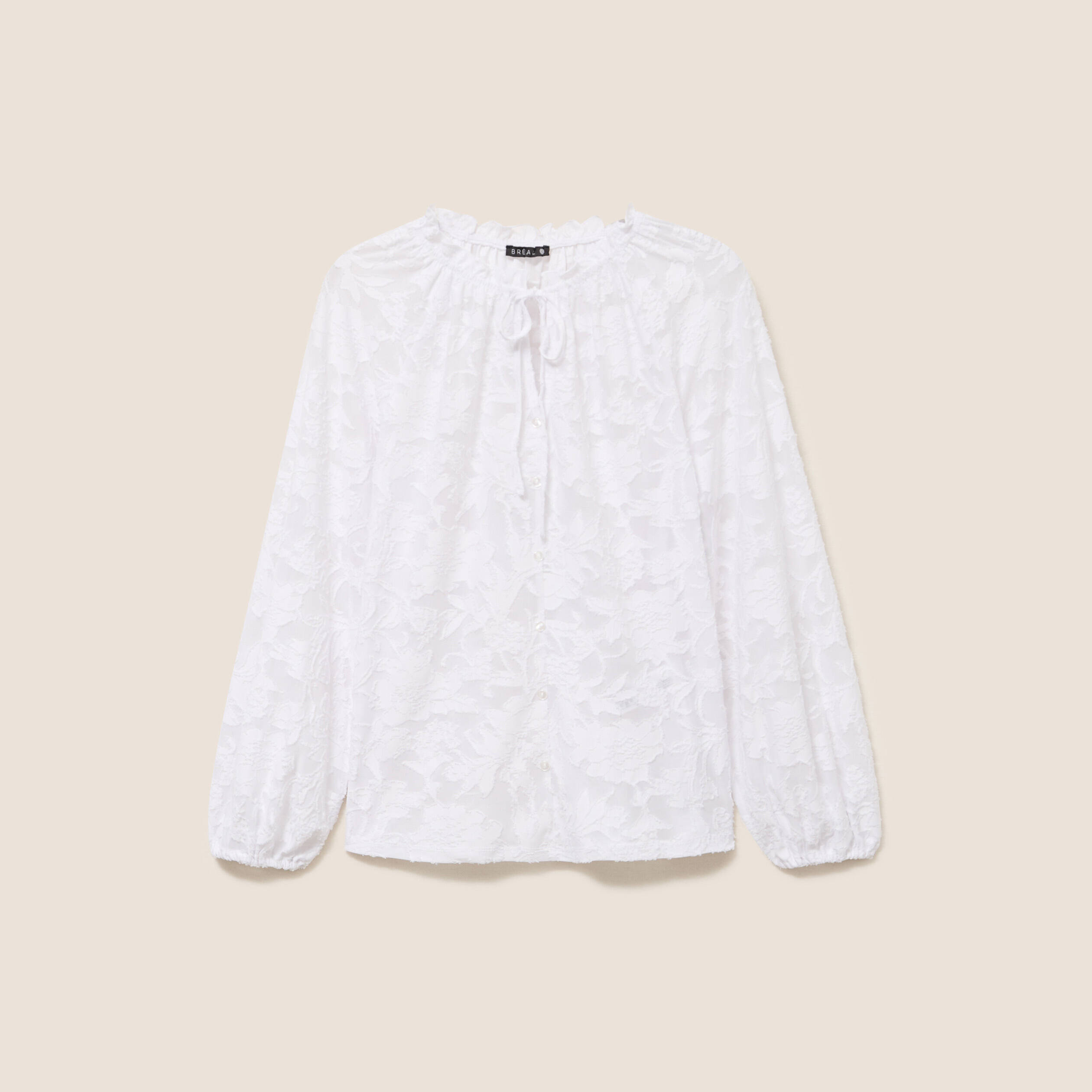 Blouse f&eacute;minine manches longues blanc femme