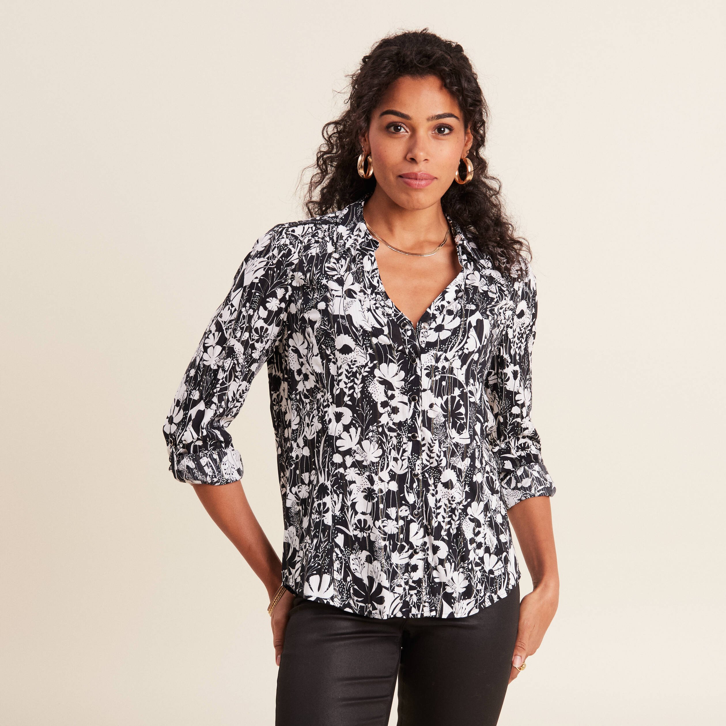 chemise manches longues noir femme Chemise manches longues noir femme
